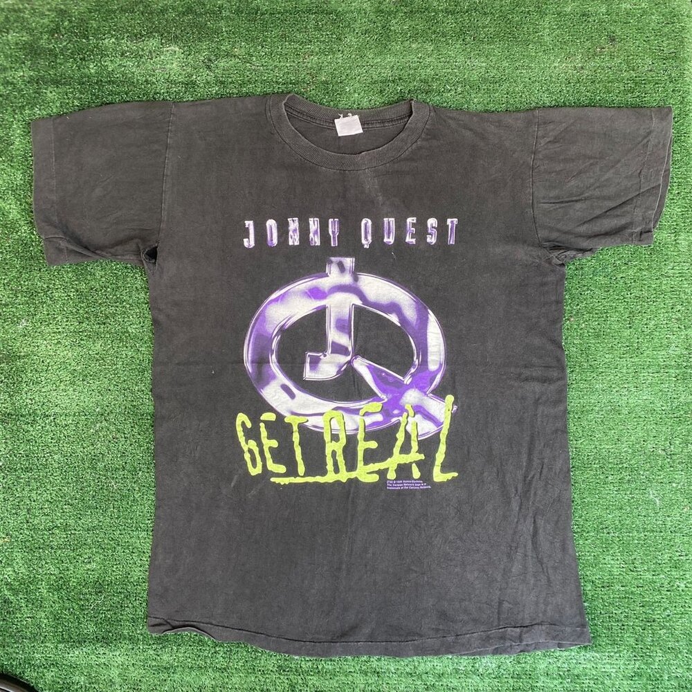 Vintage 90s Jonny Quest Shirt Cartoon Network Black Logo Tee